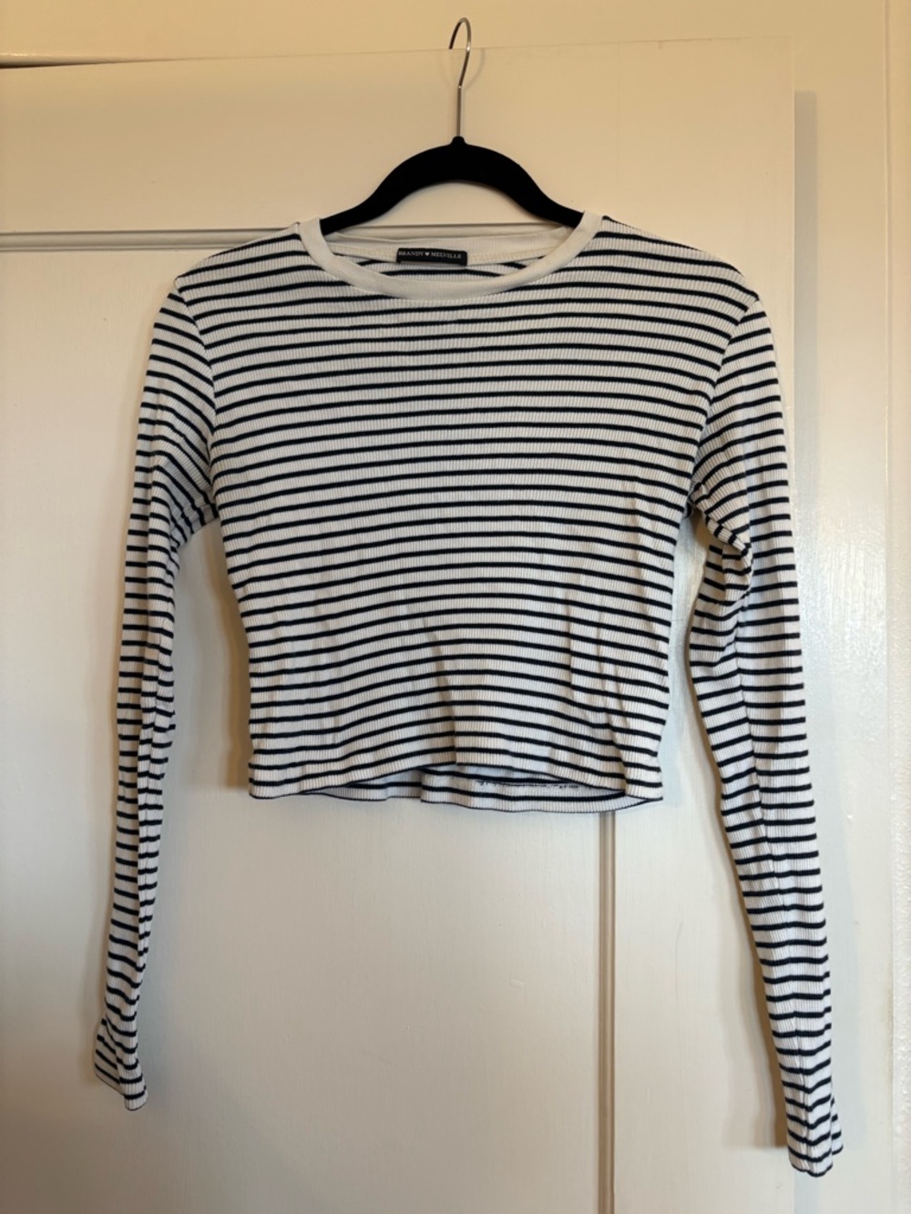Brandy Melville cropped striped long sleeve